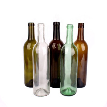 high quality empty 750ml colored round liquor bottle glass wine bottle wholesale